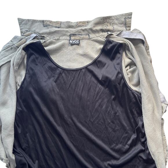 NYCC 90s textured rayon button blouse + tank set sage green XL relaxed fit - Picture 5 of 5